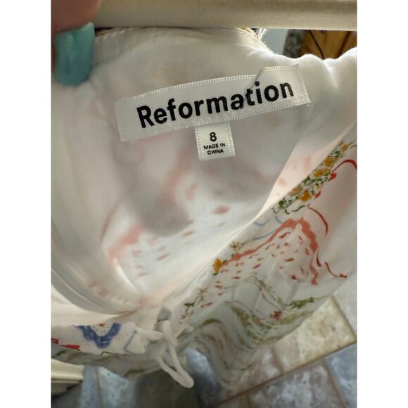 Reformation Linen Pierce Dress Size 8 Floral Midi - Picture 8 of 16